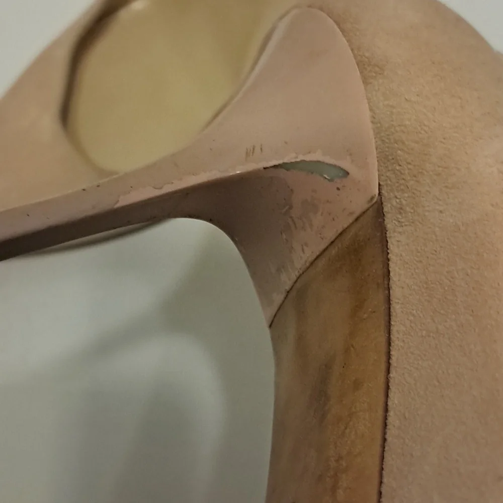Jimmy Choo Nude Suede Pointed-Toe Pumps
